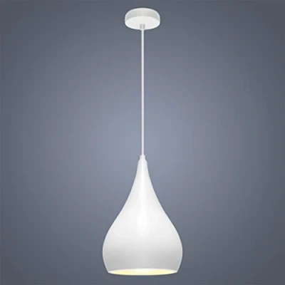 Image of Long Life Lamp Company Modern Ceiling Pendant Droplet Light Shade Cream Finish Fine Metal M0059