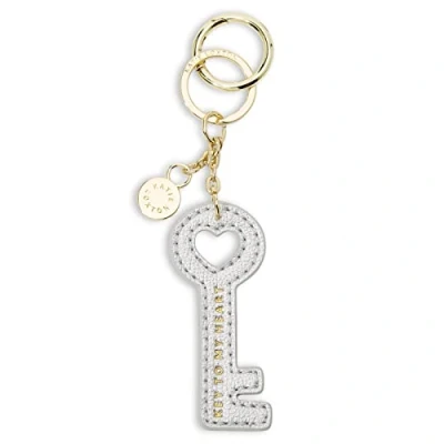 Image of KATIE LOXTON Key To My Heart Follow Your Womens Vegan Leather Boxed Sentiment Chain Keyring Silver, Small