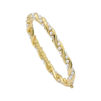 Image of Ted Baker Tilaa Twisted Pearl Cuff Bracelet for Women (Gold/Pearl)