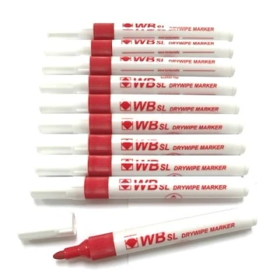 Image of Whiteboard Drywipe Bullet Tip Red Markers x 10 (PC)