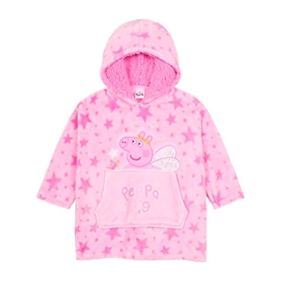 Image of Peppa Pig Hoodie For Girls, Oversized Warm Fleece Blanket (4 6 years) Pink