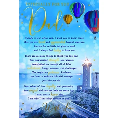 Image of Especially for My Dad Lighthouse Sentiments Happy Birthday Card Lovely Verse