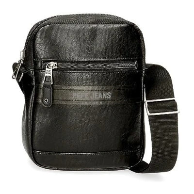 Image of Pepe Jeans Horley Luggage Men&#039;s Messenger Bag, Black/White, One Size, shoulder bag