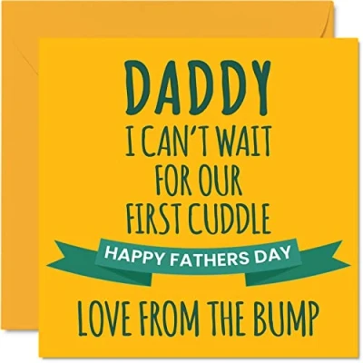Image of Fun Fathers Day Cards for Dad First Cuddle Happy Card from Bump, Special Father Gifts, 145mm x Father&#039;s Greeting Gift Daddy Papa