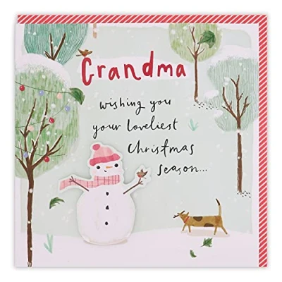 Image of Clintons: Mrs Snowman &amp; Dog Grandma Christmas Card, Multi Colour, 165 x 165, 1149074