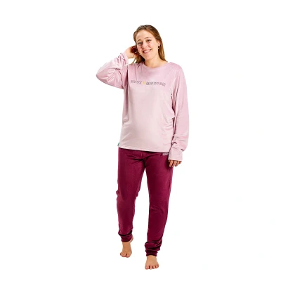 Image of Munich Womens Long Sleeve Pajamas MUDP0302 Burgundy Size X Large