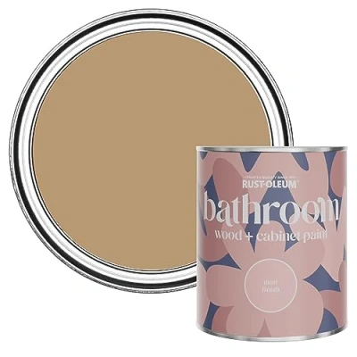 Image of Rust Oleum Orange Moisture Resistant Bathroom Wood and Cabinet Paint in Matt Finish Fired Clay 750ml