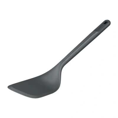 Image of Zyliss Angled Cooking Turner, Sustainable Wheat Straw/Silicone, Spatula for Cooking, Non Stick, Heat Resistant Silicone Head, Beluga Grey, 21cm x 6cm, Dishwasher Safe, 5 Year Guarantee