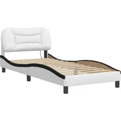 Image of vidaXL Bed Frame with LED without Mattress &quot;Hvar&quot; White and Black 80x200 cm