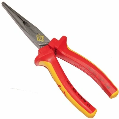 Image of C.K Redline VDE Insulated Straight Snipe Long Nose Pliers 200mm