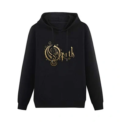 Image of kfr Long Sleeve Hooded Sweatshirt Opeth Band Logo Cotton Blend Hoody Black