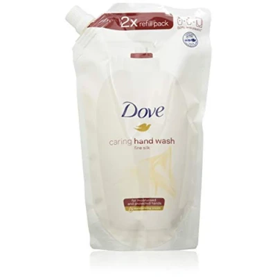 Image of Dove Fine Silk Caring With ¼ Moisturising Cream For Expert Skin Care Liquid Hand Wash Refill Moisturised And Protected Hands 10 X 500 Ml