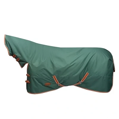 Image of WeatherBeeta ComFiTec Tyro Combo Neck Lite Plus Horse Rug, Green/Burnt Orange/White, 6&#039;6