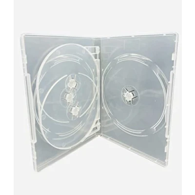 Image of 10 x 4 Disc Clear DVD/CD/BLU RAY Case 14mm Spine