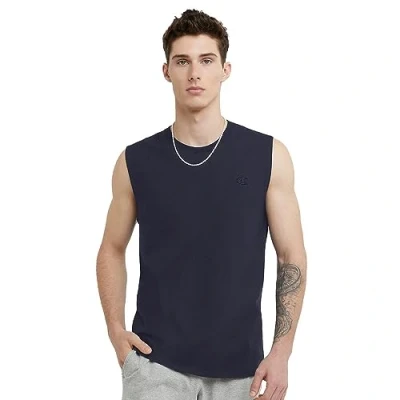 Image of Champion Men&#039;s Classic Jersey Muscle T Shirt, Navy, XL