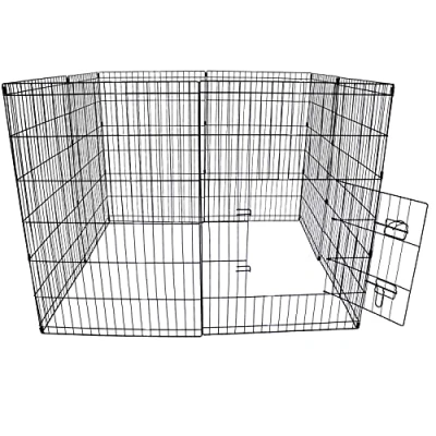 Image of Oypla 91cm Large Folding Pet Dog Rabbit Run Play Pen Cage Enclosure Fence