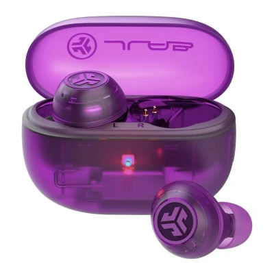 Image of Jlab Go POP ANC Wireless Bluetooth Noise Cancelling Earbuds Transparent Purple, Purple
