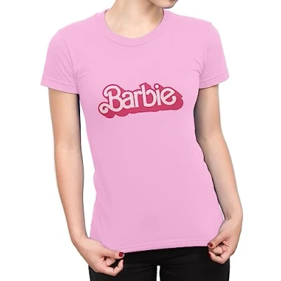 Image of Barbie T Shirt Women Pink Womens Summer Tops for XL