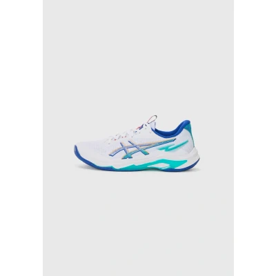 Image of Asics Netburner Ballistic 4 Handball shoes, Women&#039;s, Size: 4, White/sea glass shoes