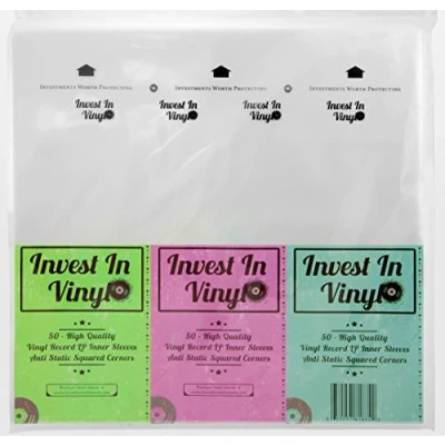 Image of 50 LP Inner Sleeves Anti Static Square Vinyl Record 33 RPM 12&quot; Provide Your Collection with The Proper Protection Invest In