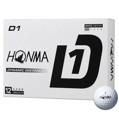 Image of Honma New D1 2024 Unisex Golf Balls, Pack of 12, White