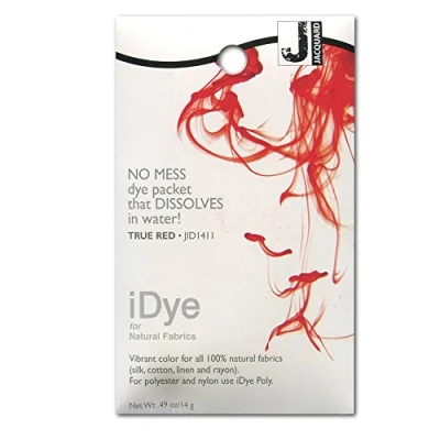Image of Jacquard iDye True Red Fabric Dye for Natural Fibre Textiles 14g No Mess Packet