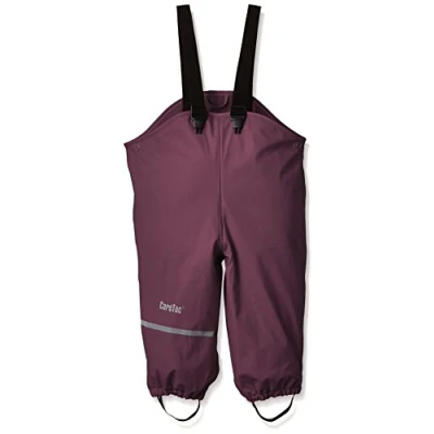 Image of CareTec Girls Overall Pu W. Fleece Rain Trousers, Grape Wine (657), 4 Years UK