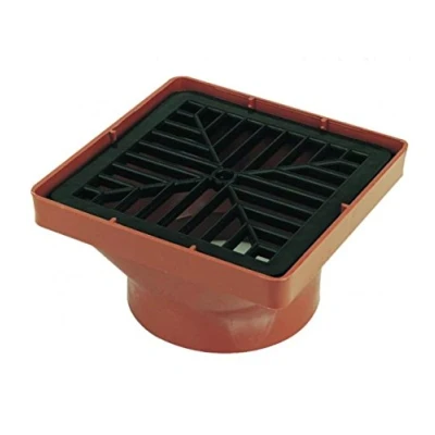 Image of FLOPLAST Underground Drain 110mm Square Hopper &amp; Grid