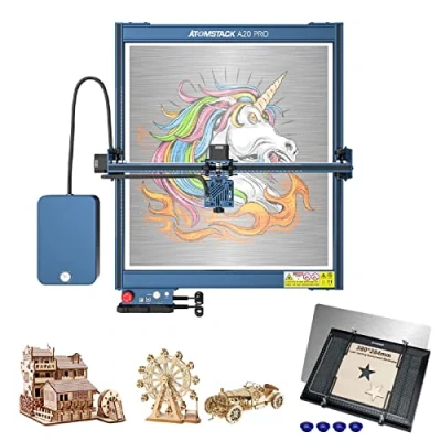 Image of ATOMSTACK A20 Pro Laser Engraver 130W with Honeycomb Bed Table, 20W Optical Power Engraving Cutter Machine Twin Cylinder F30 Air Assist kit, Area 400x400mm