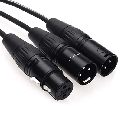 Image of NANYI XLR Splitter Microphone Cable to Patch Cables 3 Pin Male Dual Female Y Adaptor mic DMX Cords 3Meters