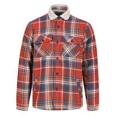 Image of Tokyo Laundry Men&#039;s Hess Checked Sherpa Fleece Lined Overshirt Jacket