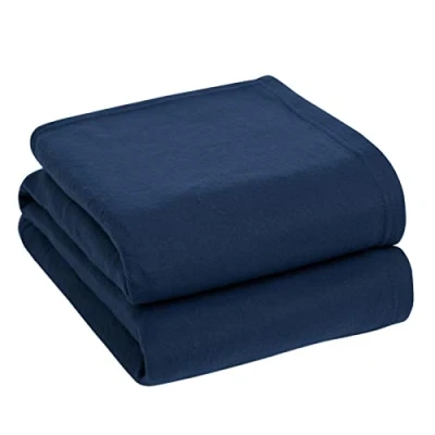 Image of Dreamscene Warm Polar Fleece Throw Over Super Soft Luxury Sofa Bed Garden Blanket, Navy Blue 120 x 150 cm