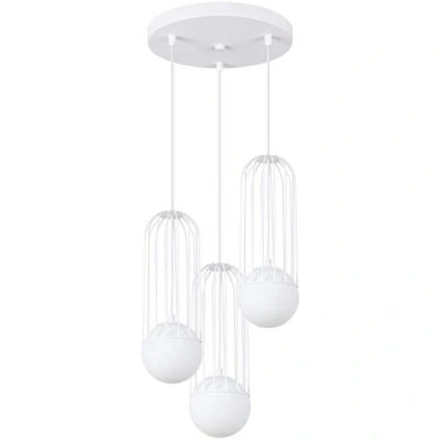 Image of Brina Cluster Pendant Ceiling Light 3 Globe White