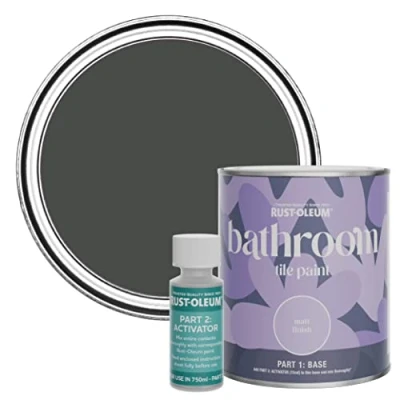 Image of Rust Oleum Green Water Resistant Bathroom Tile Paint in Matt Finish After Dinner 750ml