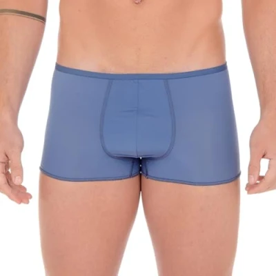 Image of Hom Men&#039;s Trunk Feathers Underwear, Blue Jeans, XXL