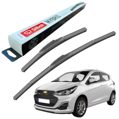 Image of Silbak Windscreen Wipers, fits for CHEVROLET SPARK (12/2009 ONWARDS) Wiper Blades, 550mm/350mm, Front Blades Set Accessories,