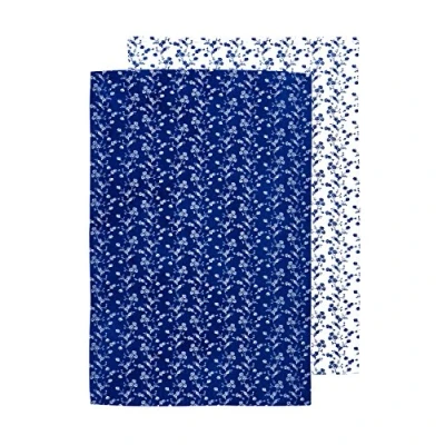 Image of Premier Housewares Rose Tea Towels Set of 2, Blue