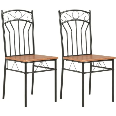 Image of vidaXL Dining Chairs 2 pcs Brown MDF