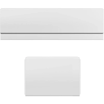 Image of 1700mm Modern High Gloss White Front &amp; End Bath Panel Acrylic Bathroom