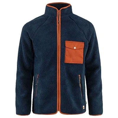 Image of Fjallraven 84158 560 215 Vardag Pile Fleece M/Vardag M Sweatshirt Men&#039;s Navy Autumn Leaf Size S
