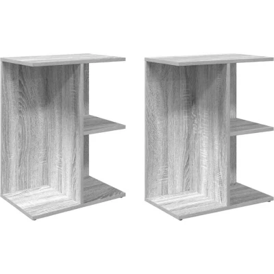 Image of vidaXL Bedside Tables 2 pcs Grey Sonoma 46.5x29x61 cm Engineered Wood