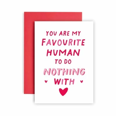 Image of Huxters Funny Valentines Day Card You are My Favourite Human Wedding Anniversary for Husband Wife or Boyfriend Birthday Girlfriend 14.8cm (Favourite)