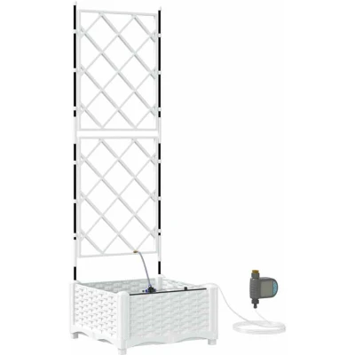 Image of vidaXL Garden Planters with Water Irrigation System White