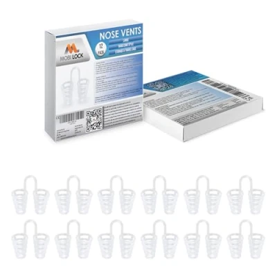 Image of Nose Vent Sinus Relief (Pack of 12 Large Size) Hard Cone Vents a Simple Solution for Nasal Snorers Reusable Snoring Device to Enjoy Peaceful Night&#039;s Sleep by Mobi Lock