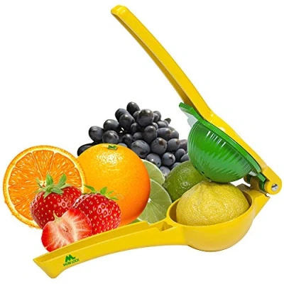 Image of Lemon Lime Orange Juice Squeezer Manual Citrus Press Aluminum Alloy Mexican Elbow Easy to Use, Bonus Recipe Guide by Mobi Lock