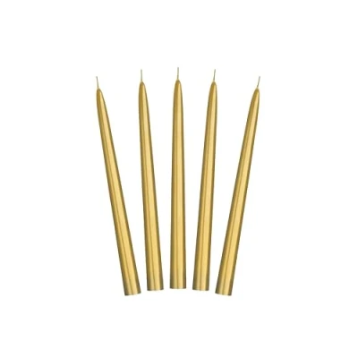 Image of PartyDeco Candle Candles Tapered Gold Set Table Decoration Long for Weddings Birthday Parties Christmas Holder Decorative Candle, 24 cm, SKMET 019