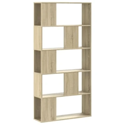 Image of vidaXL Bookcase 5 Tier Sonoma Oak 80.5x23.5x162.5 cm Engineered Wood