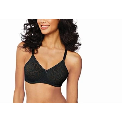 Image of Bali Women&#039;s N Smooth Stretch Lace Underwire Bra Df3432, Black, 38C