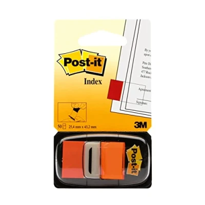 Image of Post it Flags, Orange, 1 Inch Wide, 50/Dispenser, Dispenser/Pack