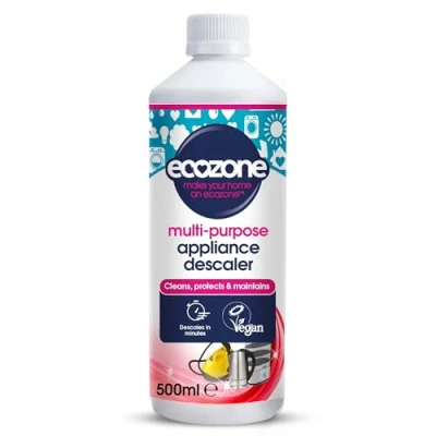 Image of Ecozone Multi Purpose Appliance Descaler, Internal Cleaner for Kettles, Irons, Washing Machines, Coffee Makers, Dishwashers, Fixtures &amp; Surfaces, Natural Vegan Non Toxic Eco Friendly Liquid (500ml)